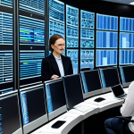 A diverse group of professional individuals, fully clothed in modest business casual attire, working collaboratively in a cutting-edge digital archive facility. The environment is sleek and modern, featuring rows of organized data servers, interactive holographic displays showing streams of data, and large screens displaying abstract representations of digital content. Each person is focused on their tasks, contributing to the preservation and organization of valuable digital heritage. The atmosphere is highly collaborative, innovative, and efficient. Safe for work, appropriate content, fully clothed, professional dress, perfect anatomy, correct proportions, natural pose, well-formed hands, proper finger count, natural body proportions, high quality professional photography.