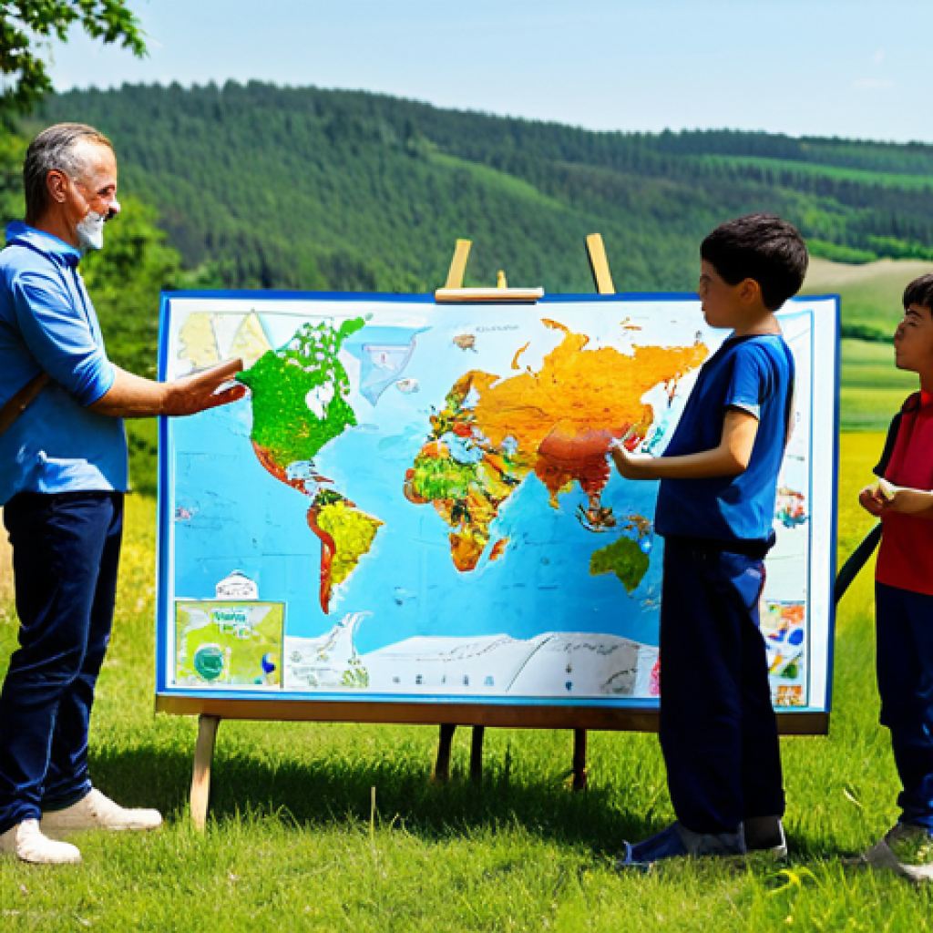 TitiPo and Friends Learning**

"TitiPo, Diesel, and Diny are gathered around a colorful map in a sunny countryside setting, fully clothed, modest attire, safe for work, appropriate content, learning about geography, family-friendly, professional illustration, perfect anatomy, correct proportions, well-formed hands, proper finger count, natural body proportions."

**