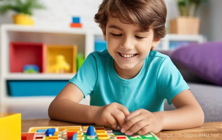 띠띠뽀와 연관된 디지털 콘텐츠 - **Prompt 1: "Digital Learning Adventure"**
    A bright, wide-shot photograph of a cozy, modern livi...