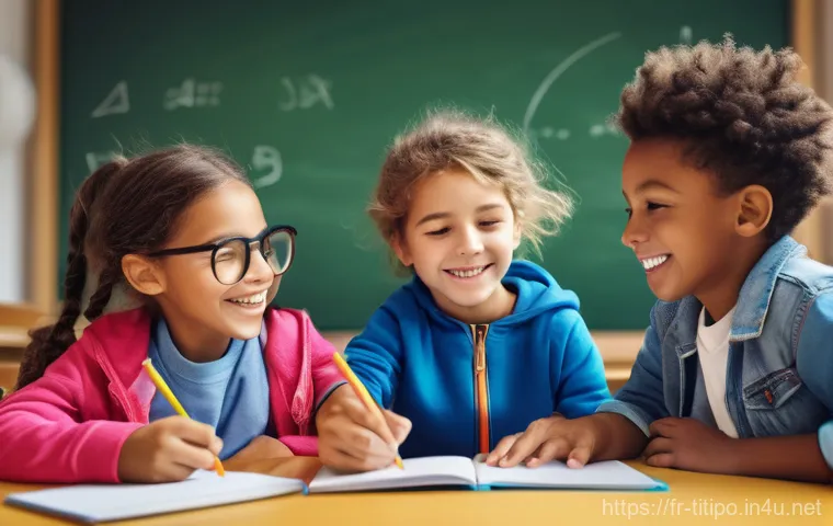 띠띠뽀 콘텐츠의 사회적 가치를 확장 - **Prompt:** A vibrant and dynamic illustration of a diverse group of French children, aged approxima...