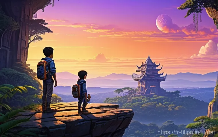 띠띠뽀 콘텐츠의 유산 - **Prompt 1: Classic Franco-Japanese Sci-Fi Adventure**
    "A group of three diverse children, two b...