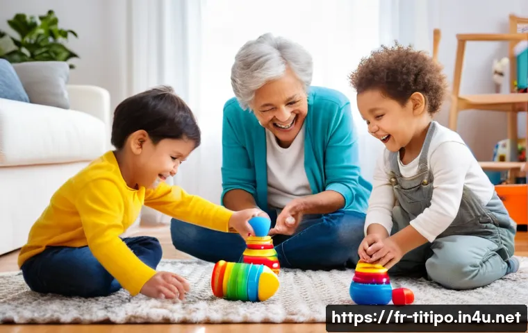 띠띠뽀 OST 앨범 발매 정보 - **Prompt:** A cozy and brightly lit living room filled with warmth and laughter. A diverse group of ...