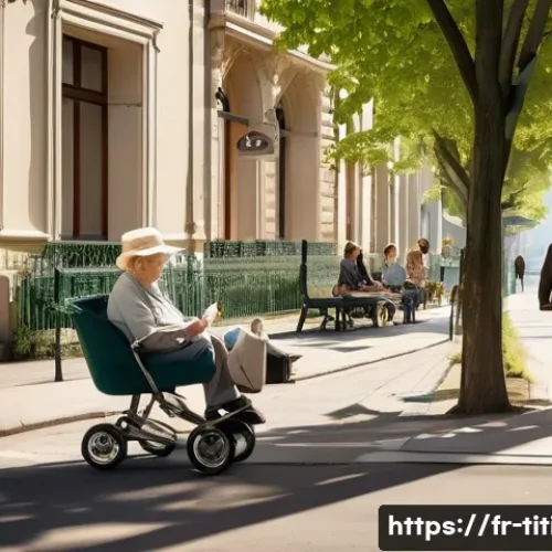 띠띠뽀와 도시 개발 이야기 - **Prompt:** A vibrant, sun-drenched street scene in a historic French city, where a modern, sleek tr...