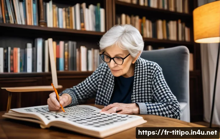 띠띠뽀 퀴즈 및 퍼즐 활동 - A cozy living room scene in a modern Parisian apartment, featuring an elderly woman with short gray ...