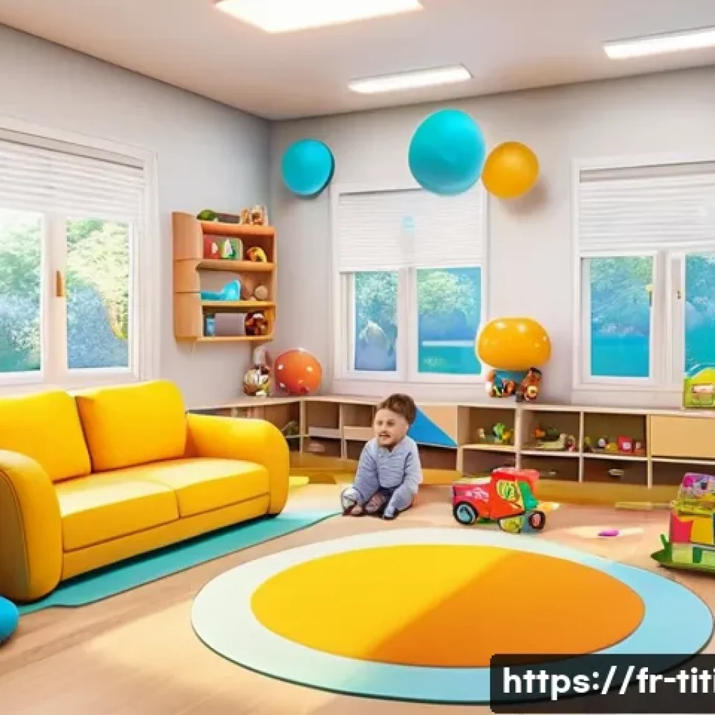 띠띠뽀 콘텐츠의 교육적 목표 - A vibrant and colorful digital classroom scene designed for toddlers, featuring interactive touchscr...